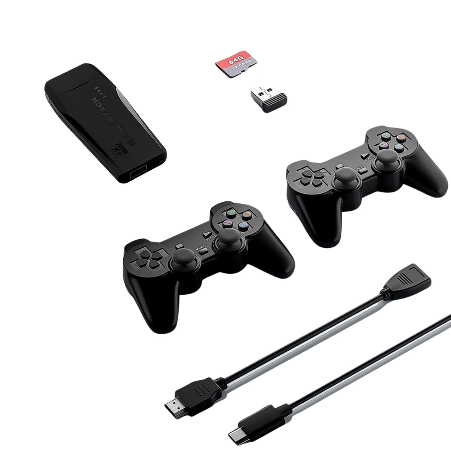 Wireless Controller Gamepad with 10,000+ Games, 4k Ultra HD Game Sticks Output, and 2.4GHz Wireless Controller Video Games with 64gb Memory Card (1 Set) Wireless Controller Gamepad with 10,000+ Games, 4k Ultra HD Game Sticks Output, and 2.4GHz Wireless Controller Video Games with 64gb Memory Card (1 Set)